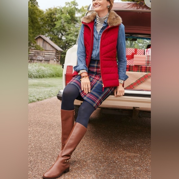 Talbots Women’s Tartan Red Plaid A-Line Classic Skirt Size 8 NEW Zipper! - Picture 2 of 12